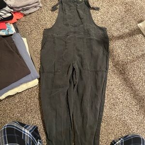 Aerie Charcoal Denim Overalls